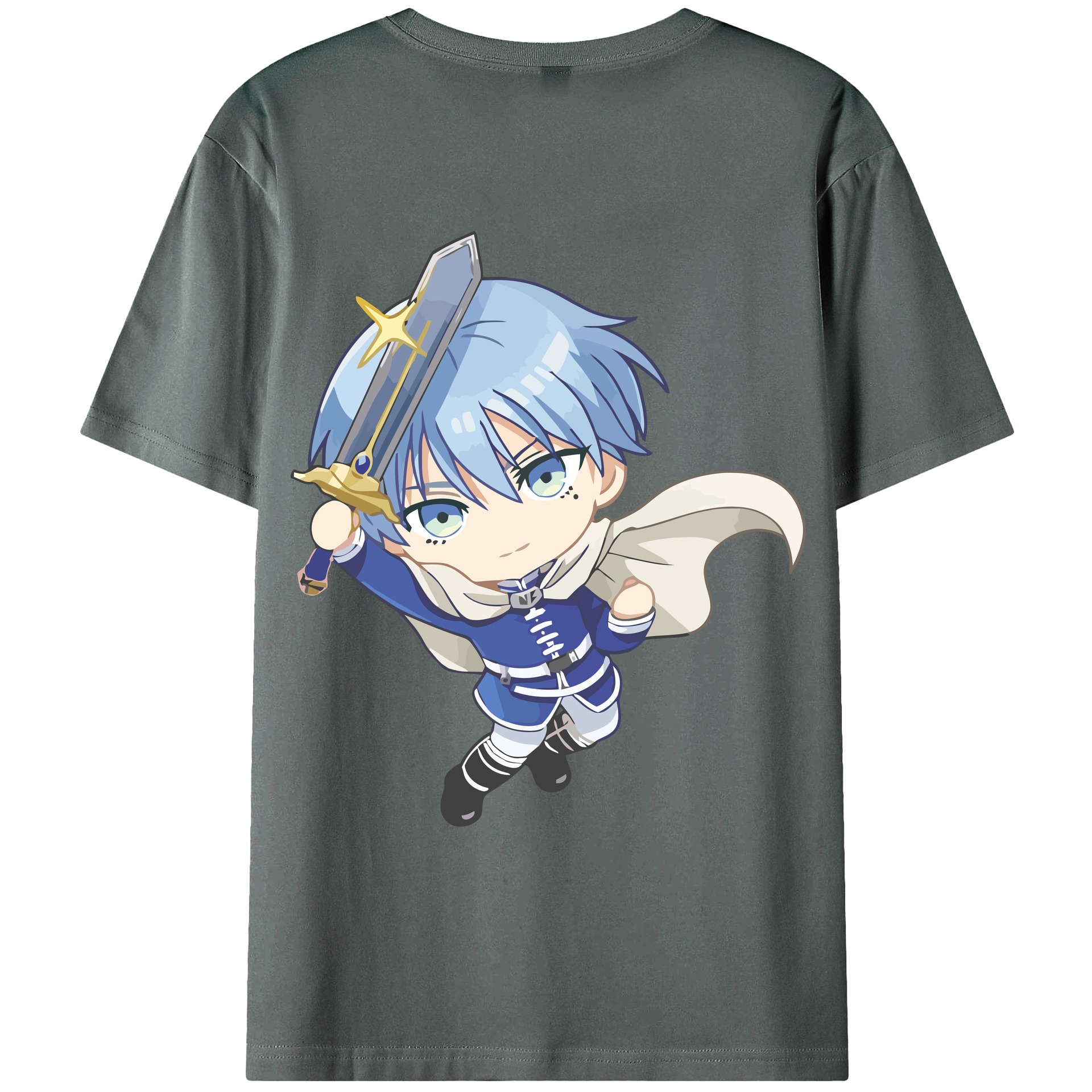（画像用） 葬送のフリーレン Frieren 綿100％ メンズ半袖Tシャツ（バックプリント） 通気性